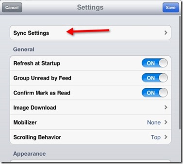 Click on Sync Settings